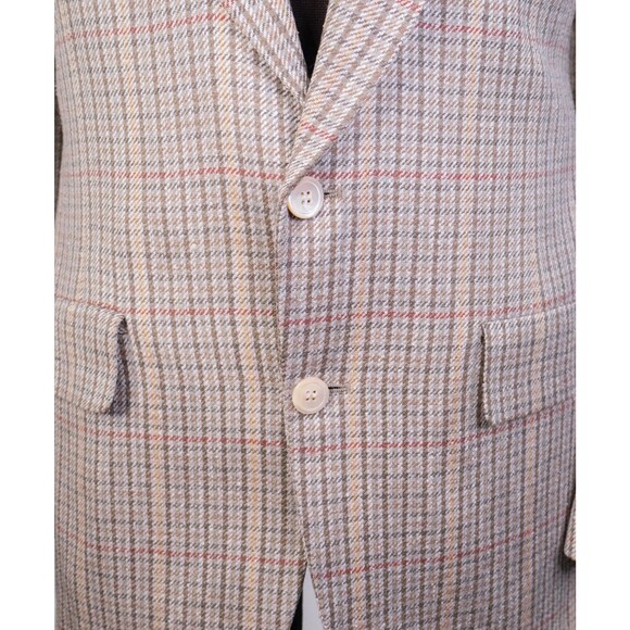 Bill Blass Sport Coat Blazer Micro Check Multi-Color Sz 42R Casual Jacket SILK - Picture 3 of 14
